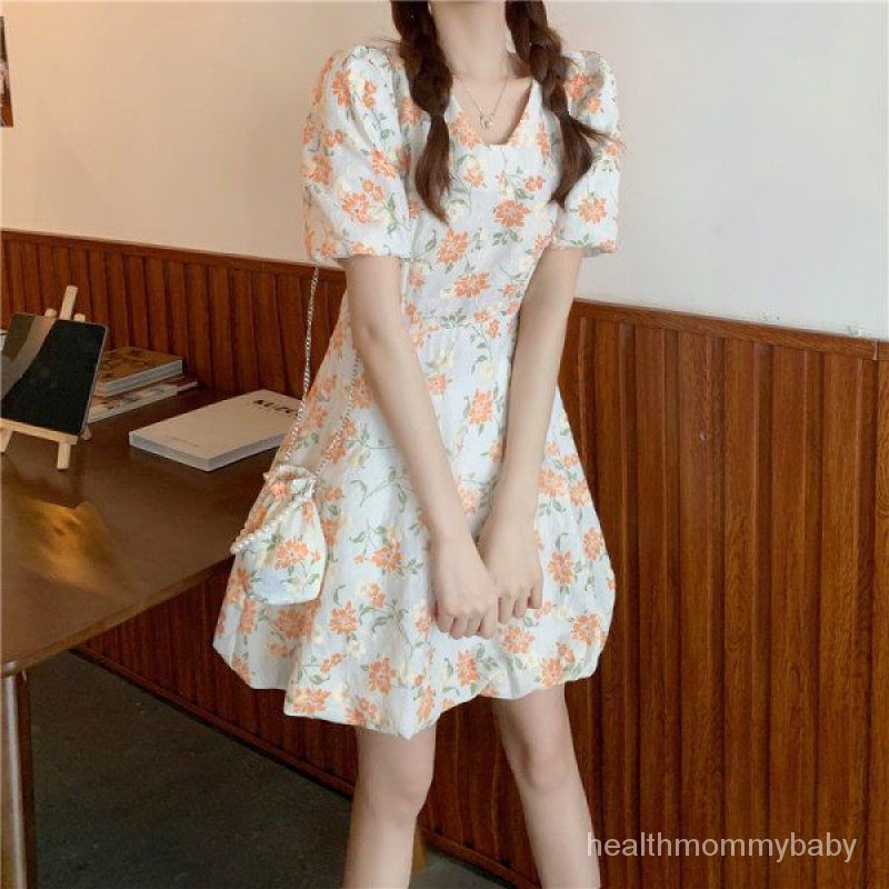 Váy Cho Con Bú Đi Chơi  Áo Cho Con Bú Sau Sinh  Siêu  Tính Khí Ngọt Ngào  Tay Áo Phồng Đầm Hoa