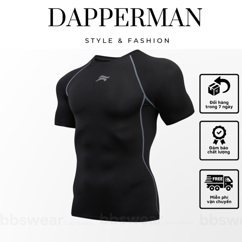Áo thể thao nam tay ngắn cotton 4 chiều thoáng khí ôm body trẻ trung năng động DAPPERMANk