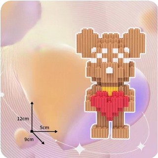 Mô hình lắp ráp gấu bearbrick 3D mini dễ thương