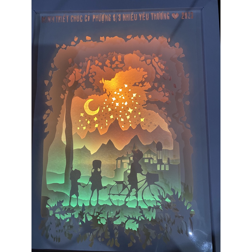 LIGHTBOX KIRIGAMI ĐÈN TRANH 3D NGHỆ THUẬT, DÙNG LÀM ĐÈN NGỦ, ĐÈN TRANG TRÍ, QUÀ TẶNG, QUÀ LƯU NIỆM GIÁ RẺ