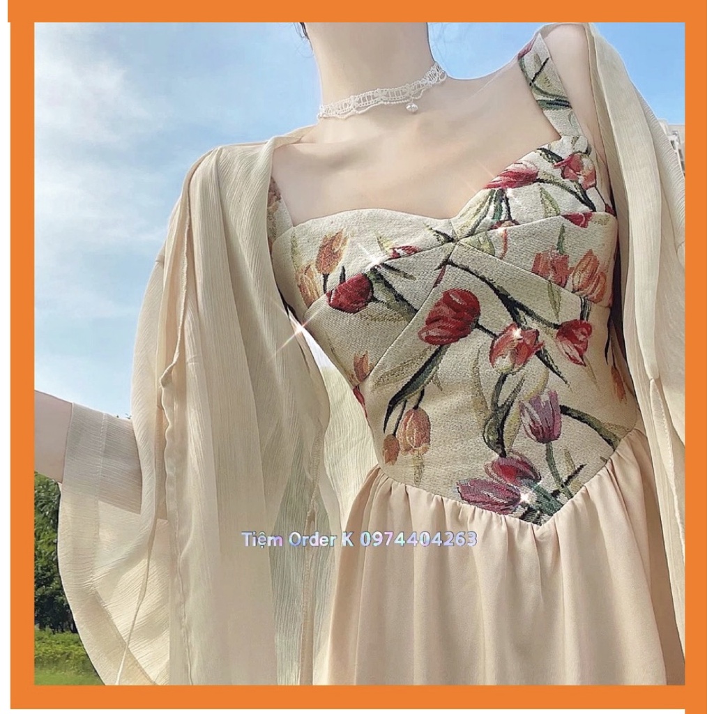 [Sẵn Hàng]♥️Đầm,Váy Hoa Retro Mimo Dk(ảnh thật)Size M,L