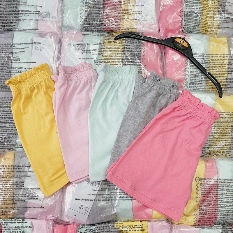 SET 5 QUẦN COTTON CẠP BÈO HM MẶC MÙA HÈ CHO BÉ GÁI