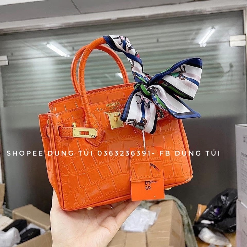 Túi xách nữu đeo chéo, túi hm bikin size 20 da rắn siêu xinh