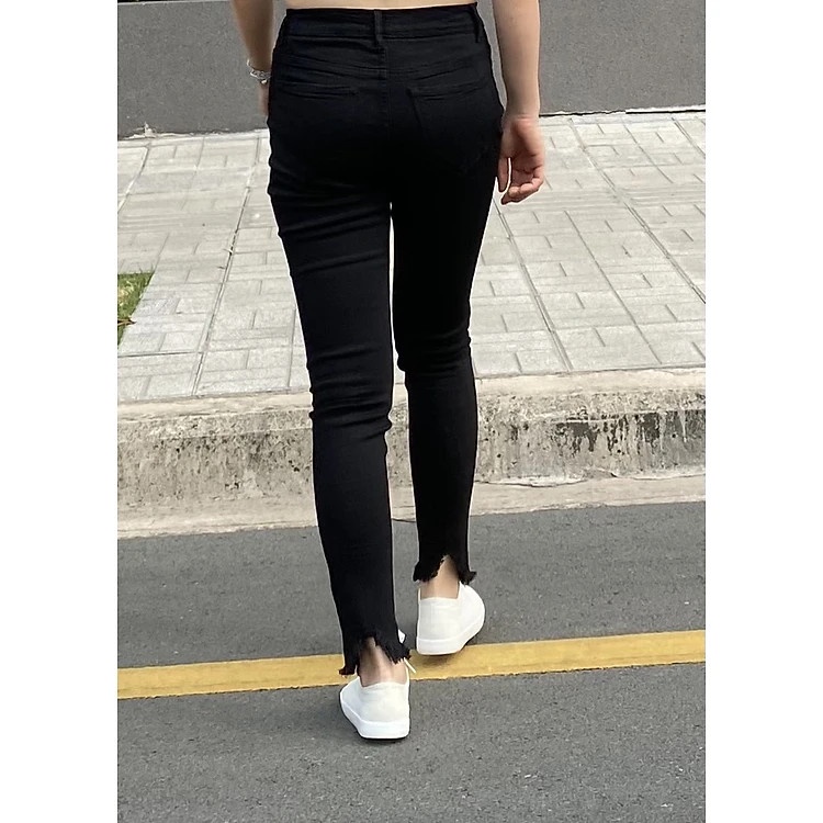 Quần Jean Tregging Nữ Lưng Cao Xuất Khẩu, Vải Mềm dày, Co giãn