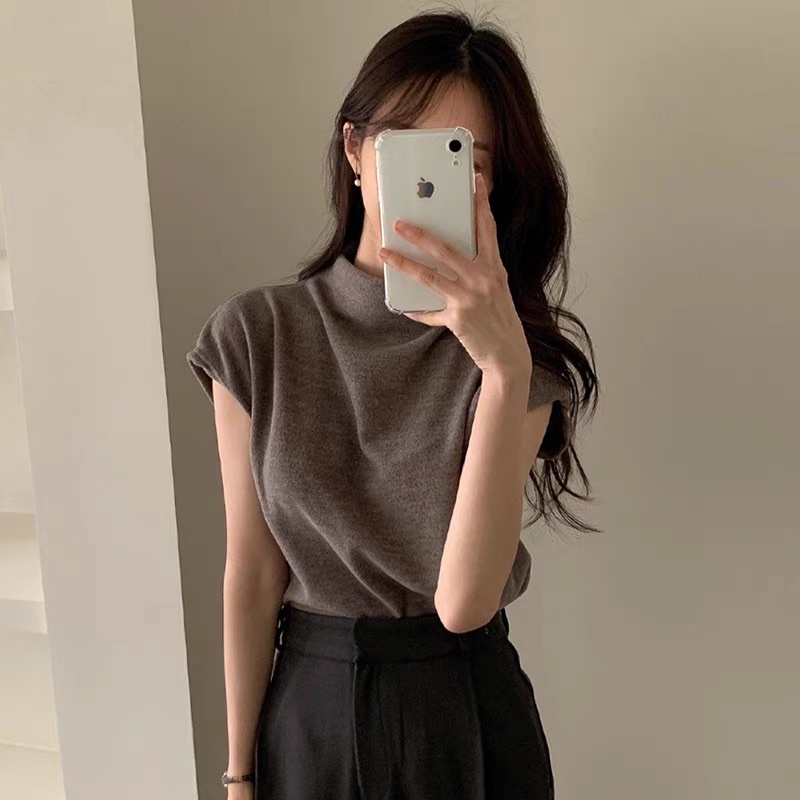 Áo thun chic tay lửng 2 màu