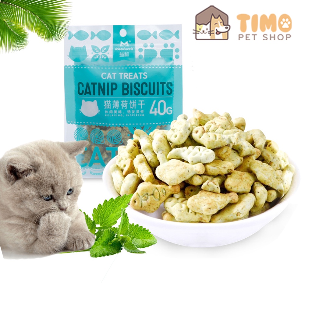 Bánh Quy Thưởng Catnip Cho Mèo (Gói 40g) - Snack Thưởng Cho Mèo Hỗ Trợ Tiêu Búi Lông