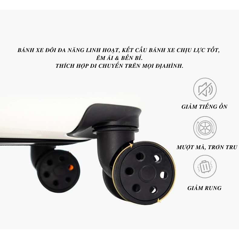 HÌNH THẬT_Vali Kéo Du Lịch In Hình Tay Mèo Dễ Thương Chất Liệu Nhựa Nhám PC+ABS Dày Hàng Sẵn Kho Đủ Size