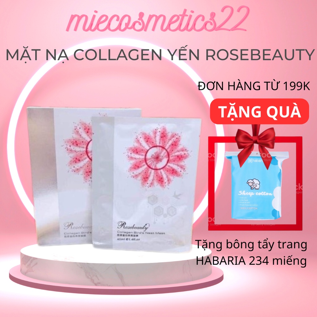 Mặt nạ collagen Yến Rose Beauty hộp 10 miếng