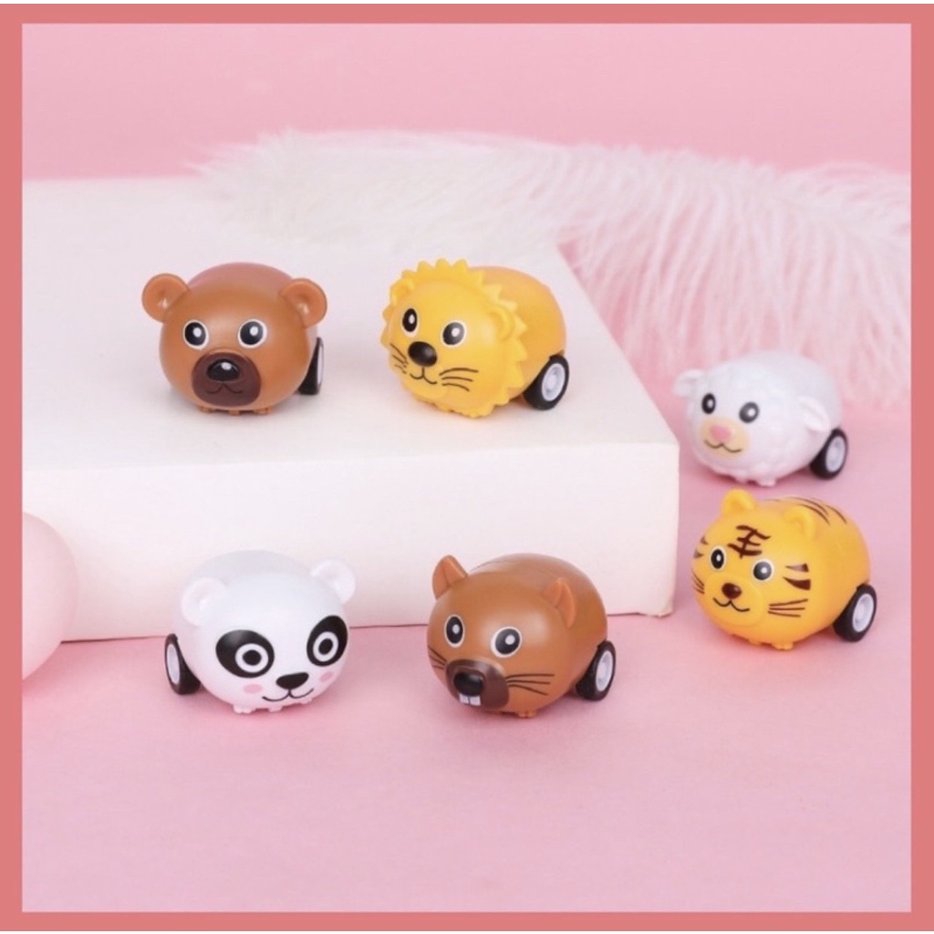 Đồ Chơi Mẫu Xe Hoạt Hình Và Công Trường Cho Bé, Xe Mini Chạy Đà Dễ Thương.