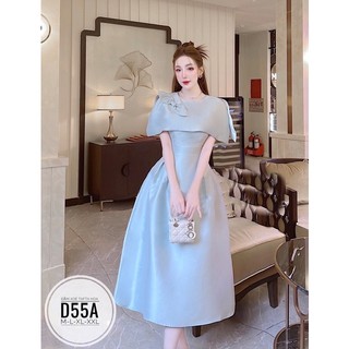Đầm xoè tafta hoa D55A