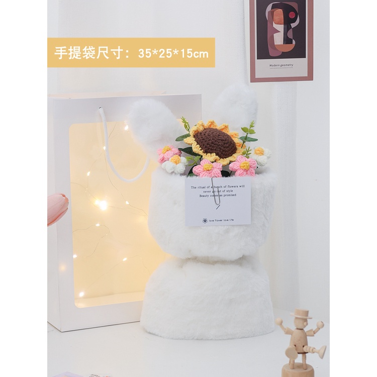 Bó Hoa Tai Thỏ Bằng Len Đan Dễ Thương Làm Quà Tặng Ngày 8 Tháng Ba Cho Bạn Gái