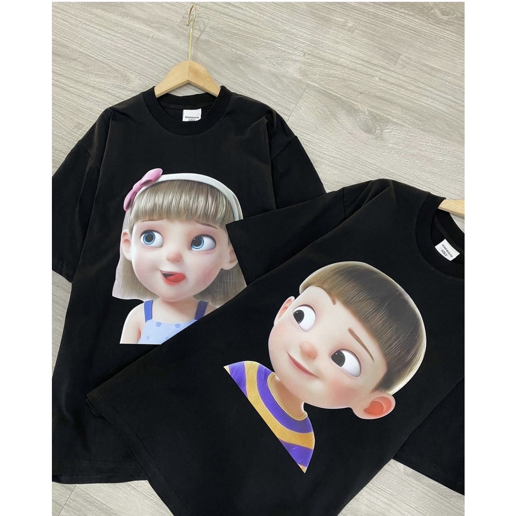 Áo đôi nam nữ, áo phông couple in hình cute - AB Unisex Store - AB10