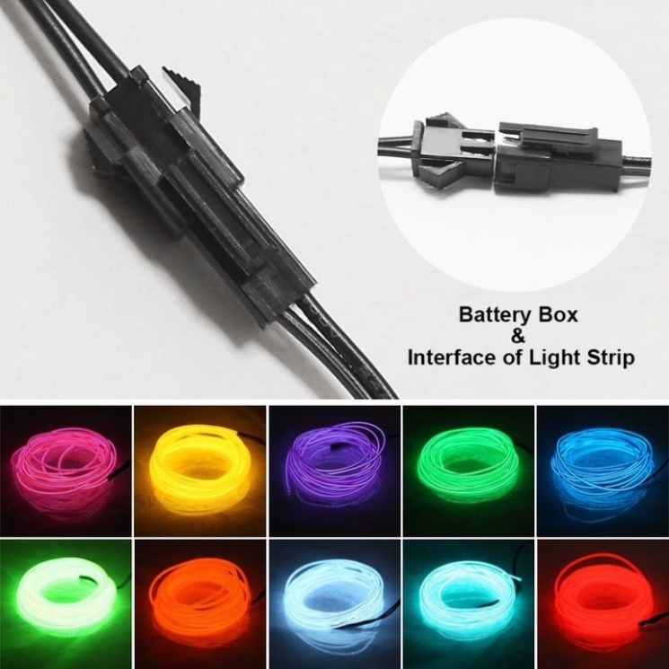 1m/3m/5m Dây Đèn Sợi Quang Chống Nước 3 Chế Độ Trang Trí Cho Xe Hơi/Nhà Cửa/Tiệc Tùng