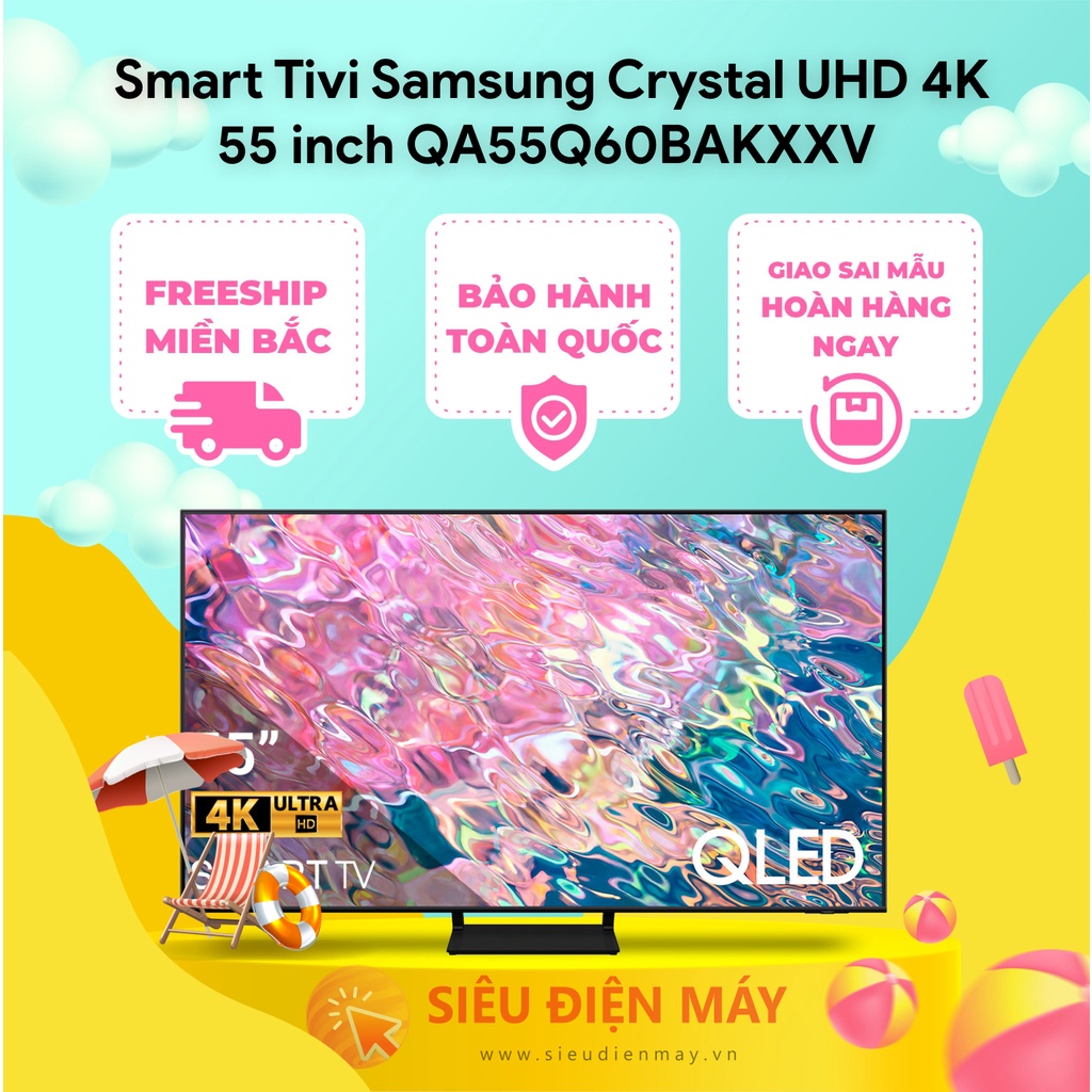 Qled Tivi Samsung 4K 55inch 55Q60B - Chỉ giao hàng tại miền Bắc - Trả góp 0%