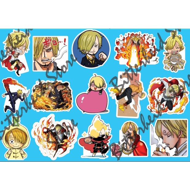 - Set 10/15 Sticker Vinsmoke Sanji / Sanji- băng hải tặc mũ rơm anime One Piece/OP dán trang trí siêu đẹp