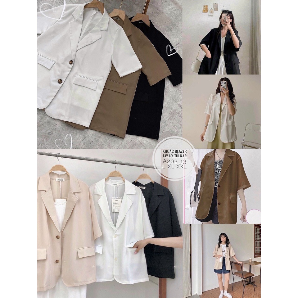 Áo Blazer trơn basic nữ cộc tay cá tính bigsize BZ056