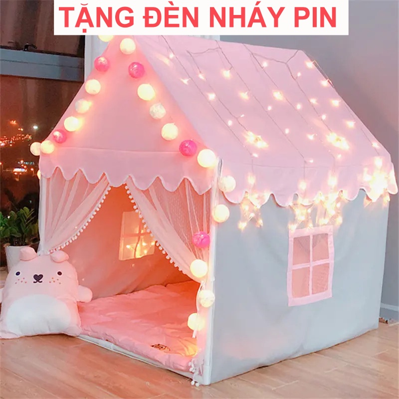 Lều cho bé, Lều công chúa hoàng tử cỡ lớn, khung nhựa ABS, vải dù siêu bền