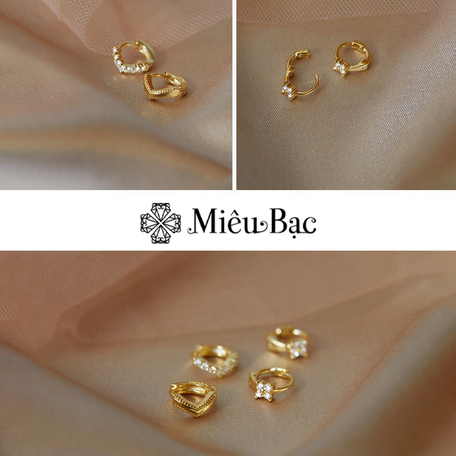 Bông tai bạc nữ Miêu Bạc vòng tròn đeo vành tai cá tính chất liệu s925 phụ kiện trang sức nữ MB04