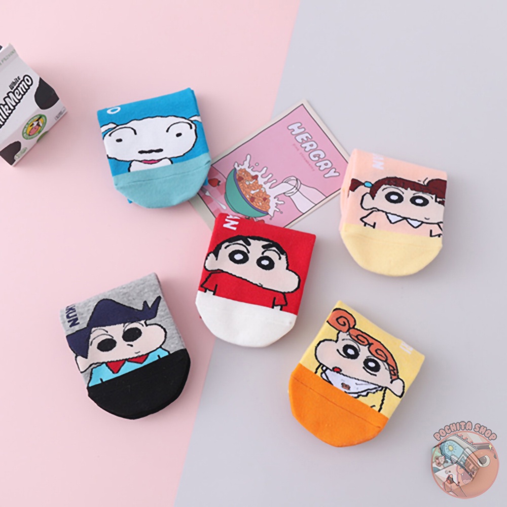Tất Cổ Ngắn In Hình Shin Cậu Bé Bút Chì Cute Đáng Yêu, Vớ Cotton Unisex Thoáng Khí Mùa Hè Cho Nam Nữ Pochita Shop