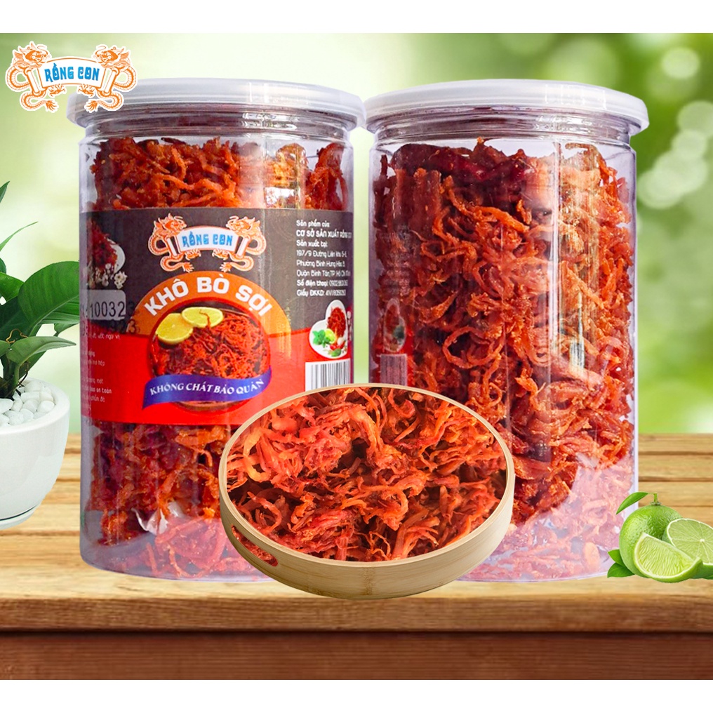 1Kg Khô Bò Xé Sợi Loại Ngon (Chuẩn vị - Thơm Ngon) - Đồ ăn vặt Rồng Con