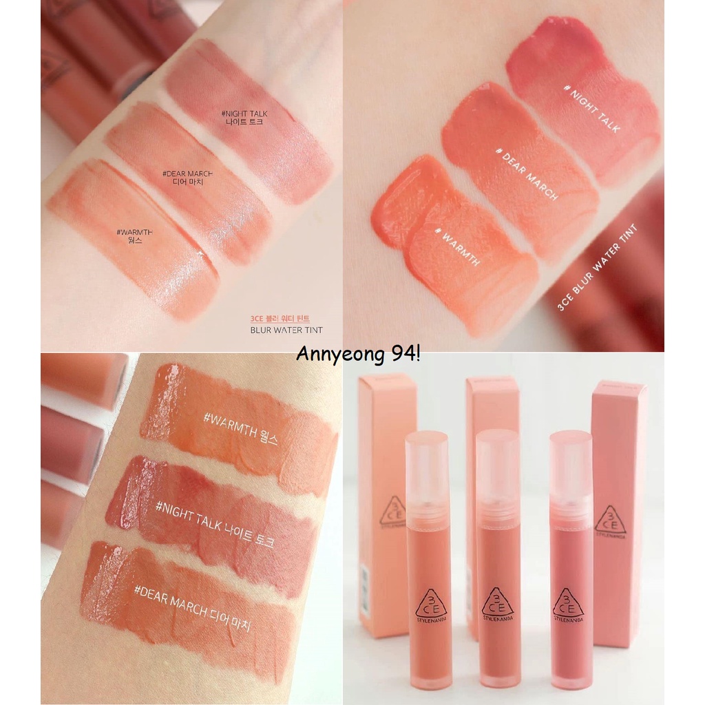Son Tint Siêu Lì 3CE Blur Water Tint Mịn Mượt Nhẹ Môi Không Lem