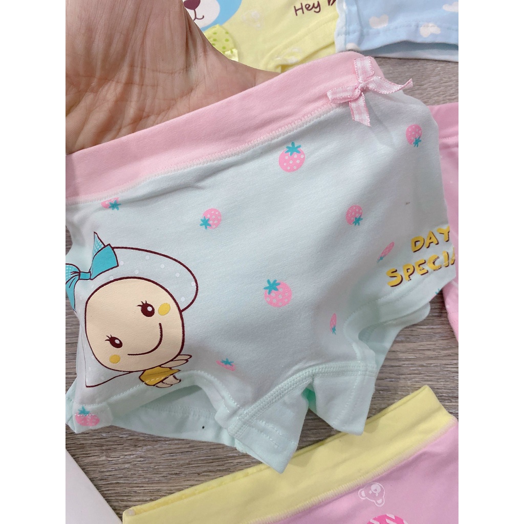 Set 3 quần chip bé gái chất cotton cao cấp cho  bé từ 8-30kg