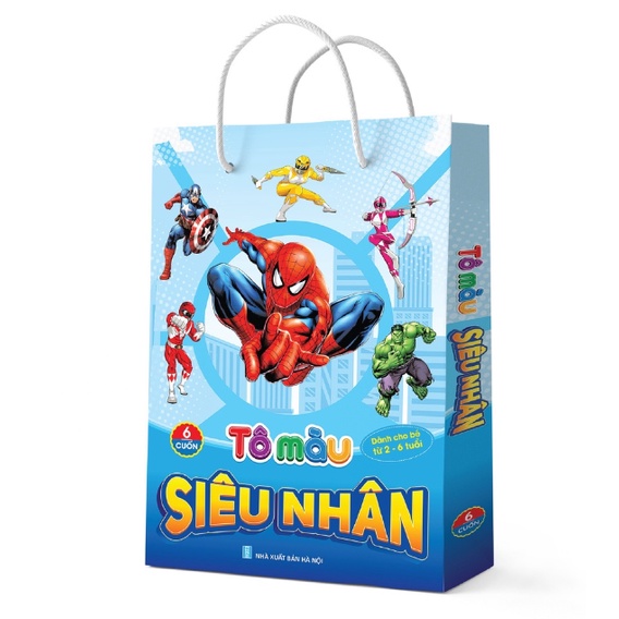 Combo 6 tập tranh Tô Màu Siêu Nhân Dành Cho Bé 2-6 Tuổi