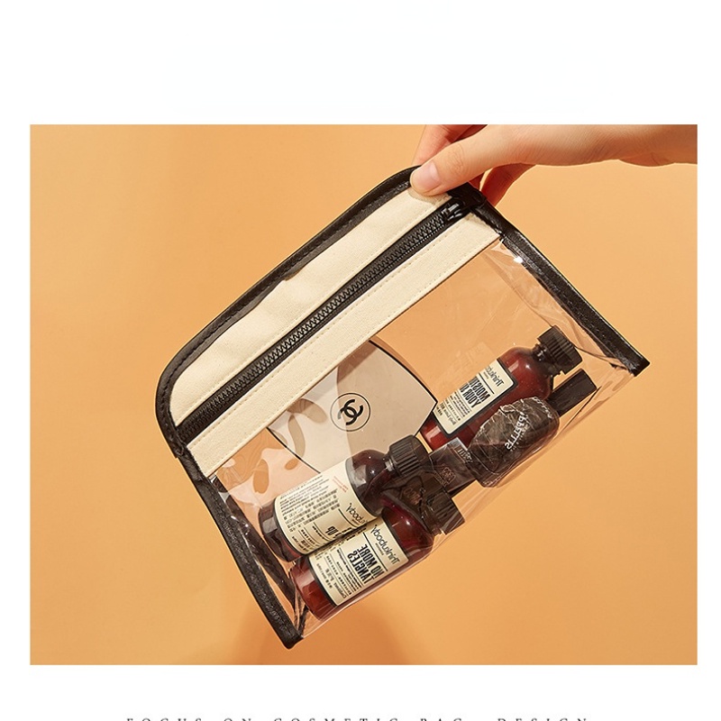 Túi Đựng Mỹ Phẩm Trong Suốt Có Khóa Kéo Chống Thấm Nước Phong Cách Nhật Bản