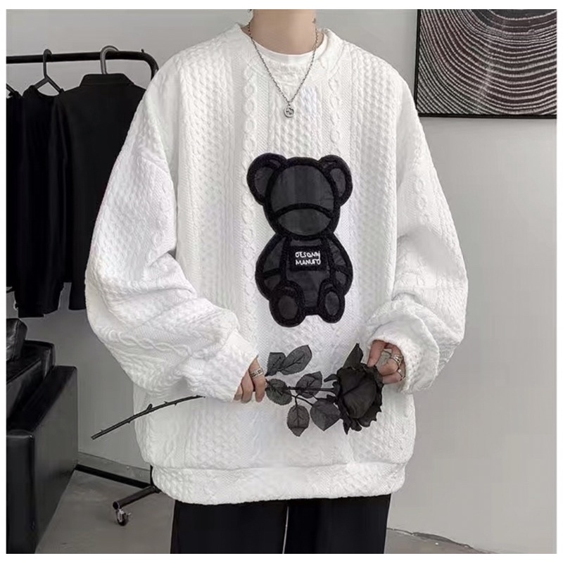 Áo Nam Nữ, Áo Gấu Hình Nổi Vintage Nam Nữ Unisex