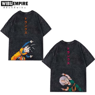 Wibu empire | áo thun wash form rộng 7 viên ngọc rồng trunks & goten | anime dragon ball - áo phông wash unisex
