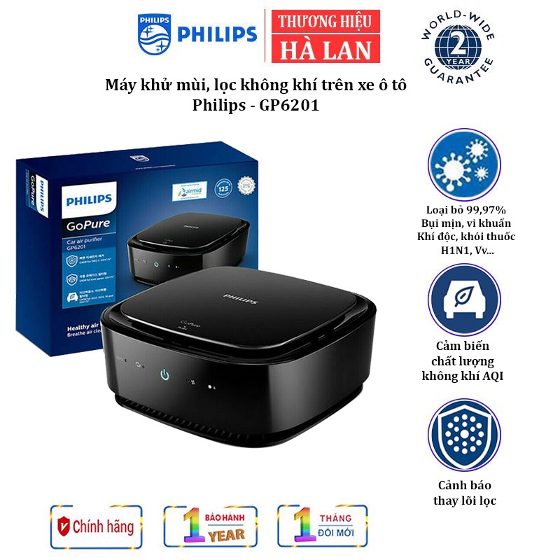 Máy khử mùi, lọc không khí trên xe ô tô Philips GP6201