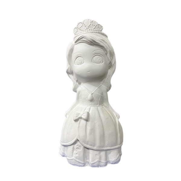 Tượng thạch cao tô màu cho bé gái size 20-23cm tặng kèm màu và cọ