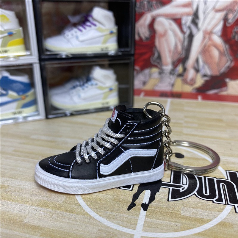 Móc khóa giầy sneaker 3D Vans tỉ lệ 1:6, móc khóa giầy mini