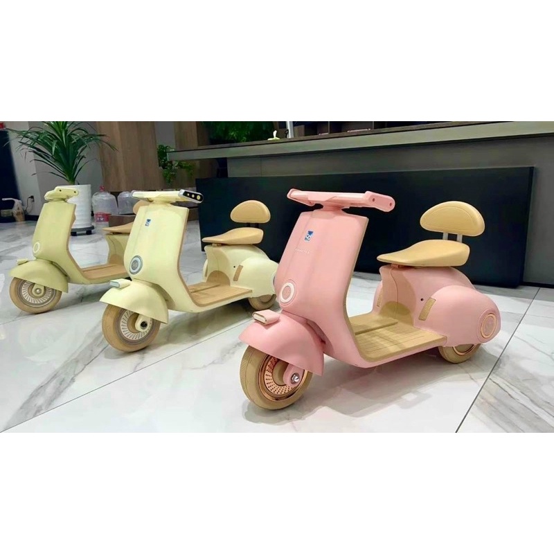 Xe Vespa điện cho bé mẫu mới 2023, xe cho bé có đèn, nhạc,mp3 Misa kids