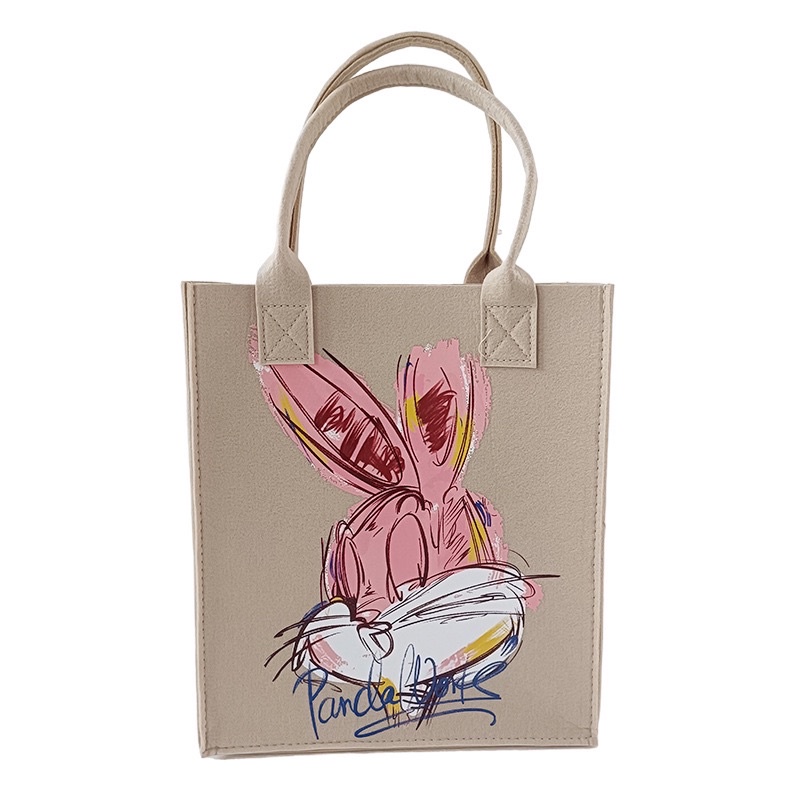 Túi tote vải nỉ hoạ tiết hoạt hình dễ thương