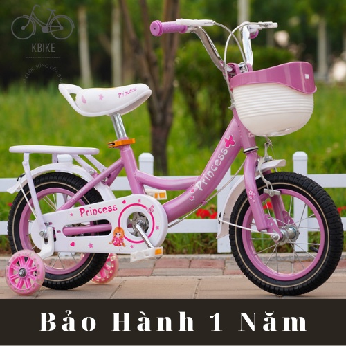 Xe Đạp Trẻ Em Chính Hãng Dành Cho Bé Nữ Màu Hồng Tím Đủ Size 12 14 16 18 Inch