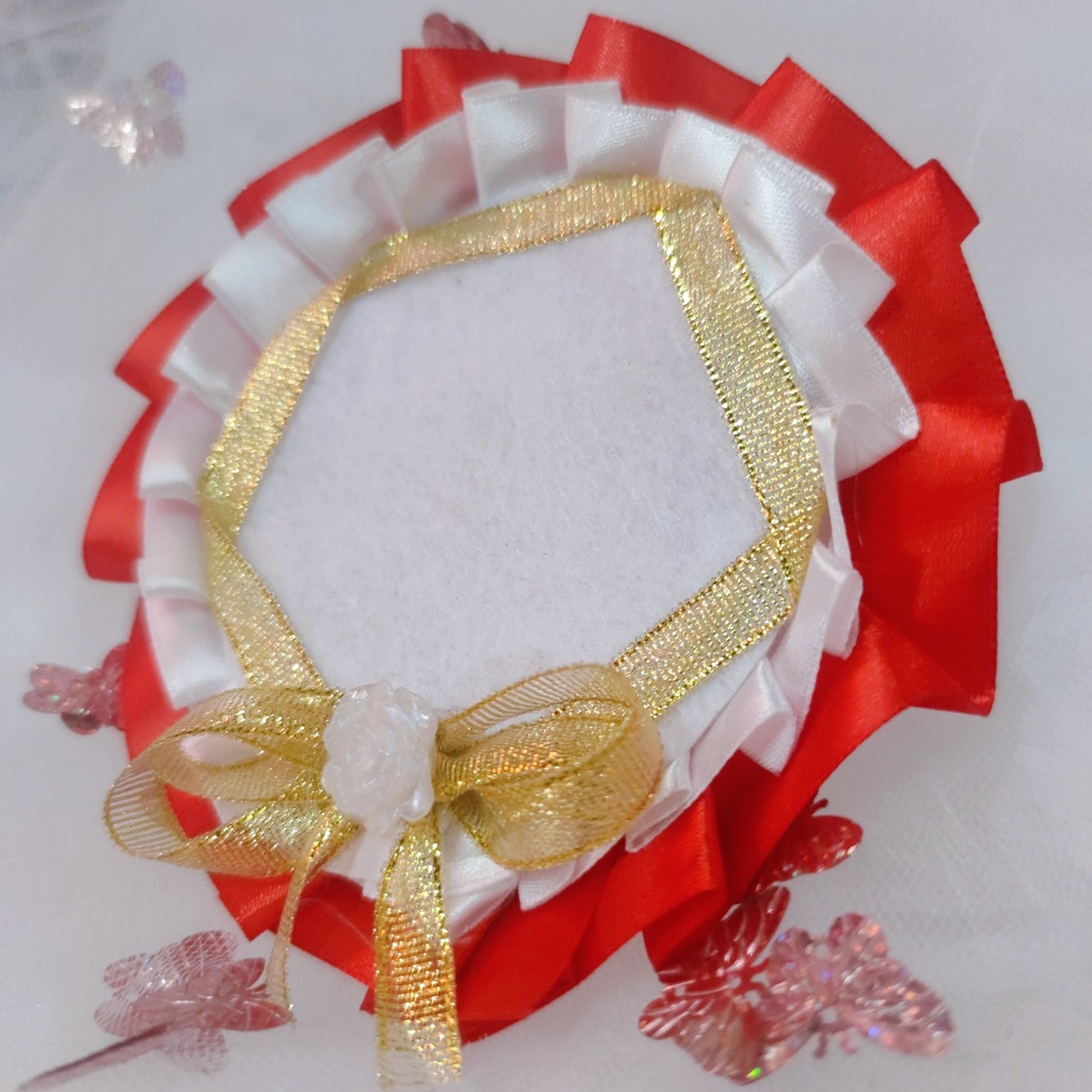 Rosette Ribbon Bagde Gắn Huy Hiệu Đỏ Vàng Trắng Trang Trí Itabag - Inbox Số Đo Huy Hiệu