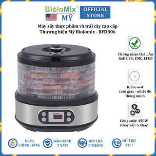 Máy sấy thực phẩm và trái cây thương hiệu Biolomix BFD806 BPA FREE - Hàng chính hãng (BH 24 THÁNG)