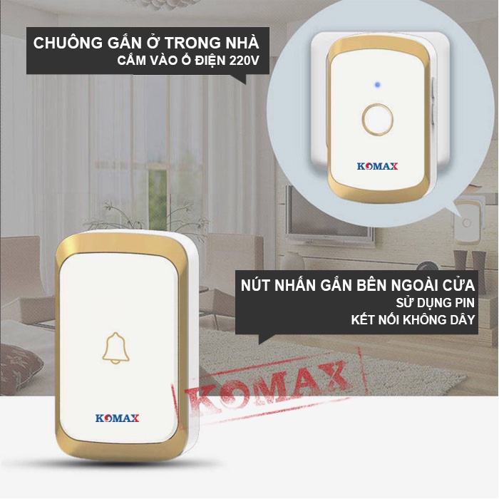 BỘ CHUÔNG CỬA KHÔNG DÂY NGOÀI TRỜI DB10 dùng pin thích hợp cho nhà, công ty, văn phòng