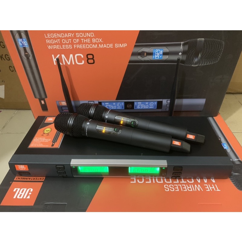 Micro không dây kmc8 âm thanh chắc, vang, sáng thân mic bằng kim loại