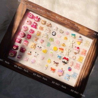 Gấu dâu, gấu nâu, hoạt hình charm trang trí móng nail