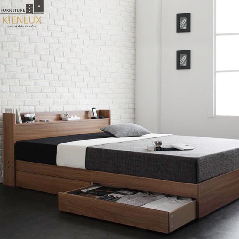 Giường Ngủ Đẹp Gỗ Công Nghiệp MDF Sang Trọng GNKL-017