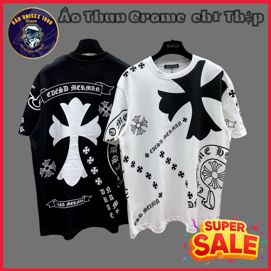 Áo Thun Crome Chữ Thập Thánh Giá Chất Cotton Cổ Tròn Mùa Hè Nam Nữ