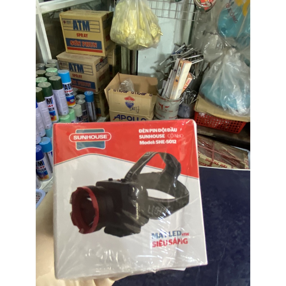 Đèn pin đội đầu Sunhouse SHE5012, đèn pin đội đầu siêu sáng Sunhouse SHE5012.