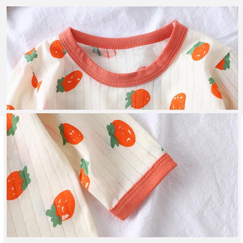 Bộ Đồ Ngủ Bằng Cotton Tay Ngắn Thời Trang Mùa Hè Dễ Thương Cho Bé
