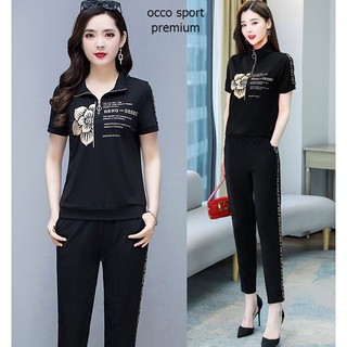 [Cao Cấp] Bộ Đồ Thể Thao Trung Niên- Cổ Bẻ Thêu Hoa - 100% Cotton- Xuất khẩu Nhật Hàn [Hàng Trung Niên-Mã TN3]
