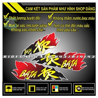 TEM RỜI DIO BAJA XR PHỐI TRẮNG ĐỎ