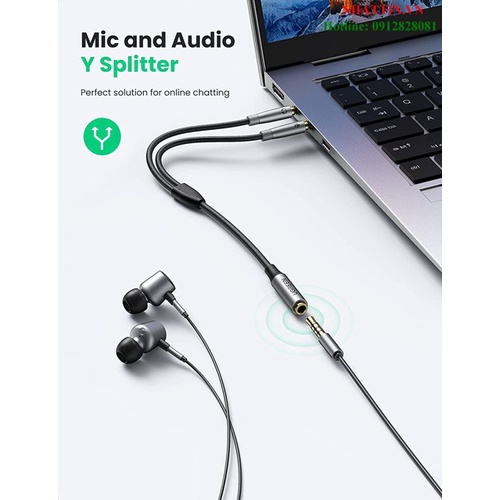 Cáp chữ Y gộp Mic & Loa sang tai nghe có Mic Ugreen 50255 cao cấp