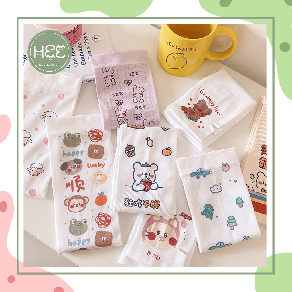 Ống tay chống nắng, găng tay chống nắng vải lụa lạnh dày dặn họa tiết hoạt hình dễ thương by December08.store