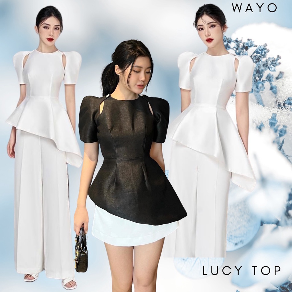 Áo WAYO thiết kế lệch tà khoét vai công sở sang trọng